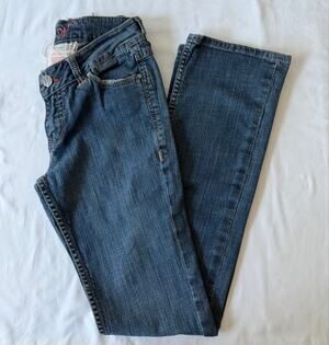 Vintage WORN Jeans Medium Wash Low Rise Bootcut Jeans Women’s Size 2/26